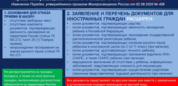 Приём в школу